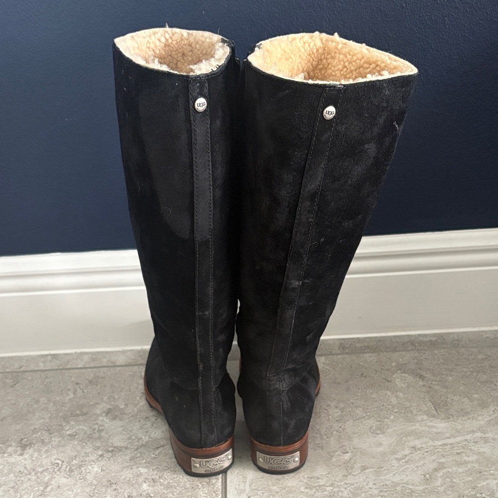 UGG Black Suede Winter Boots - Picture 3 of 8